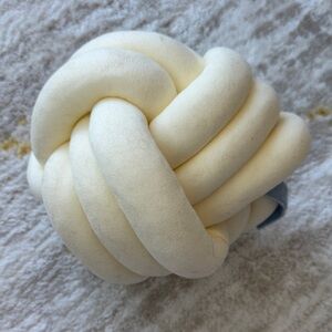 Cream Knot Accent Pillow - Soft Decorative Home Cushion decor